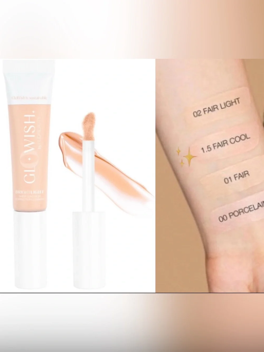 Huda Beauty GloWish Bright Light Concealer (1.5 Fair Cool) NIB 0.35 fl oz